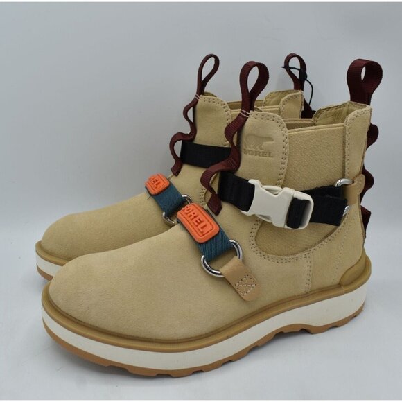 Sorel Women Size 7 Hi-Line EQ Chalk Ceramic Suede Waterproof Chelsea Boots Shoes - Picture 1 of 10